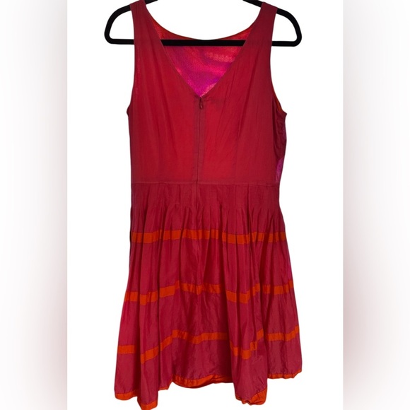 Talbot's Pink and Orange A Line Pleated
Striped Skirt Dress Size 12 - Picture 4 of 8